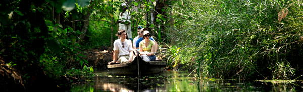 Canoe boat ride in backwaters of Kerala
